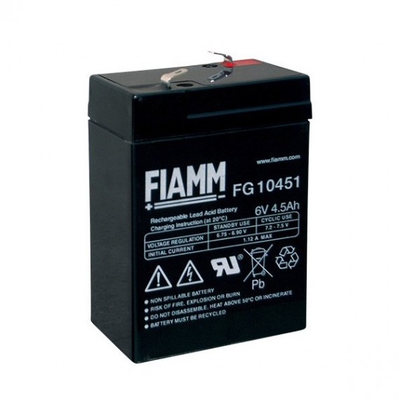 BATTERIA RICARIC. PIOMBO 6V 4,5A FIAMM