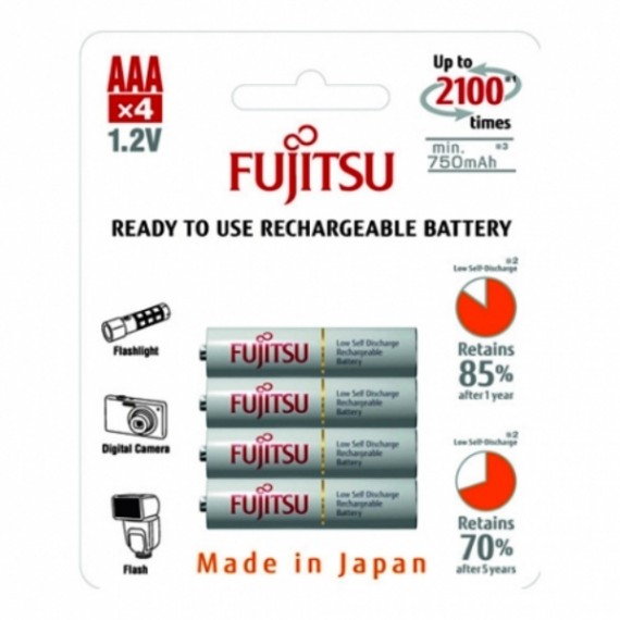 BATT. RICAR. NIMH AAA 750MAH BL. 4 PZ FUJITSU