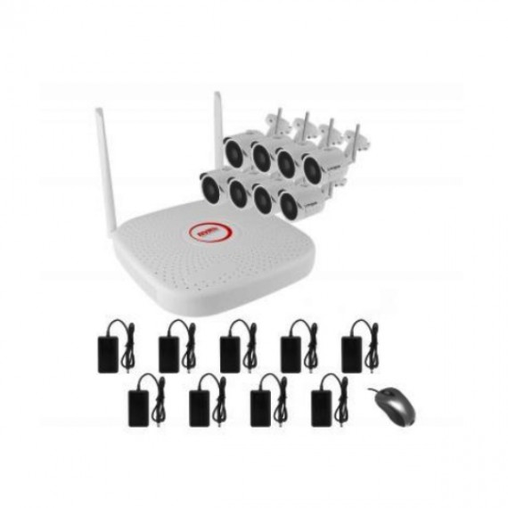 KIT WIFI 2MP NVR 9CH +8 IP BULL. 3,6MM WDR IR