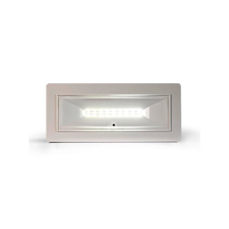Lampada emergenza LED slim da 125 lumen configurabile SA/SE protezione IP40  con pittogrammi inclusi