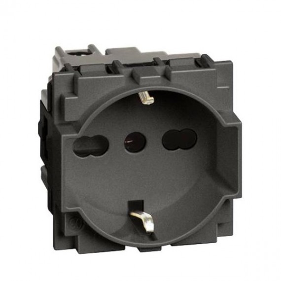 L.NOW - PRESA UNEL E BIPASSO 10/16A NERA